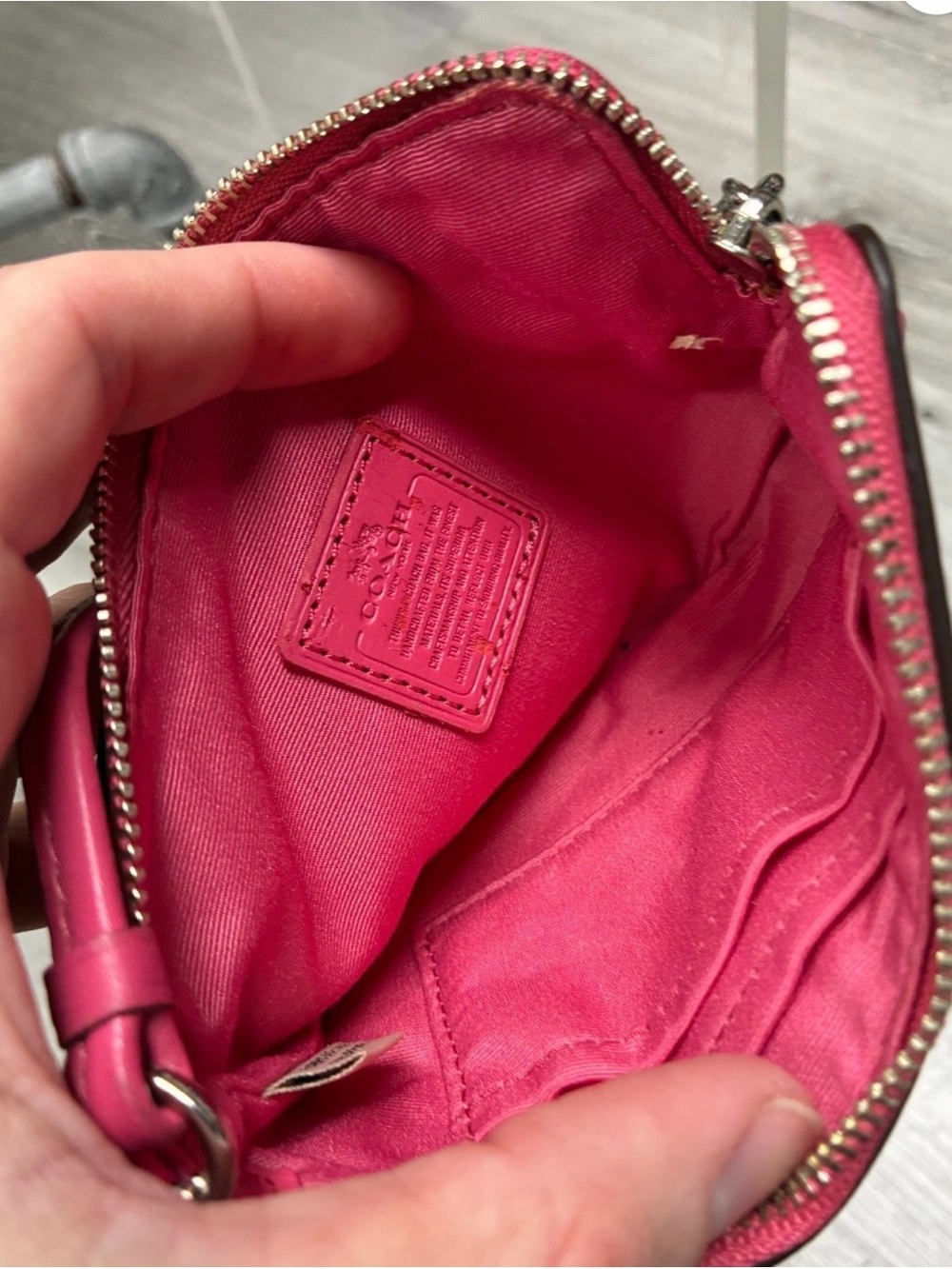 Coach Hot Pink Leather Wristlet - Picture 2 of 3